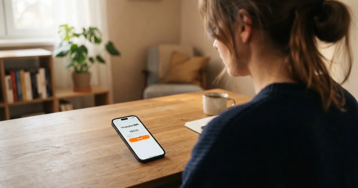 Mobilní telefon zobrazující rozhraní online casina s tlačítkem pro vklad přes SMS