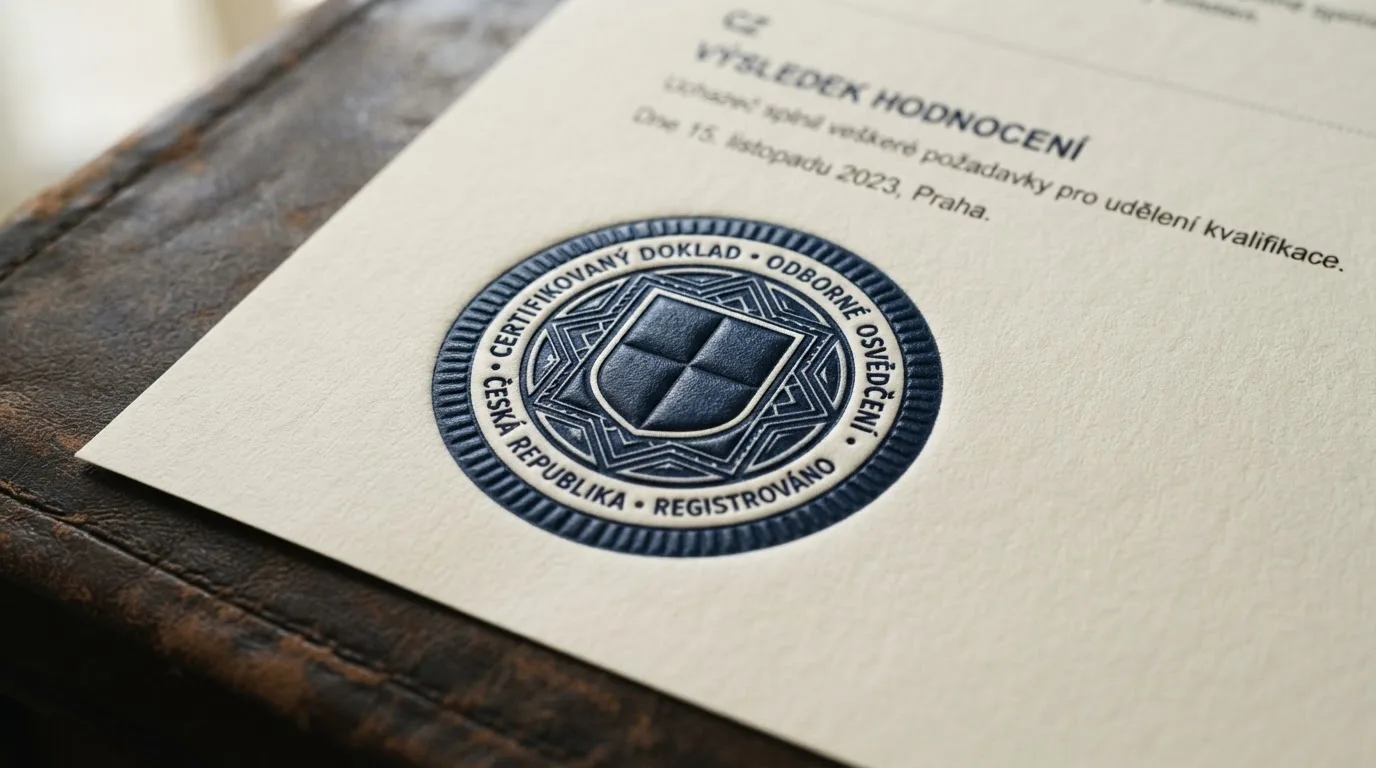 Detail pečetě nebo certifikačního razítka akreditované zkušebny na dokumentu herního plánu