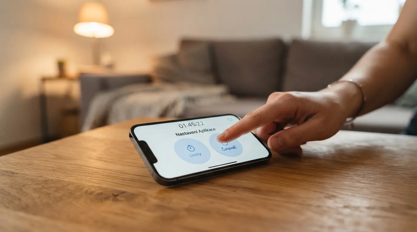 Mobilní aplikace casina s viditelnými tlačítky pro nastavení limitů a časomírou relace